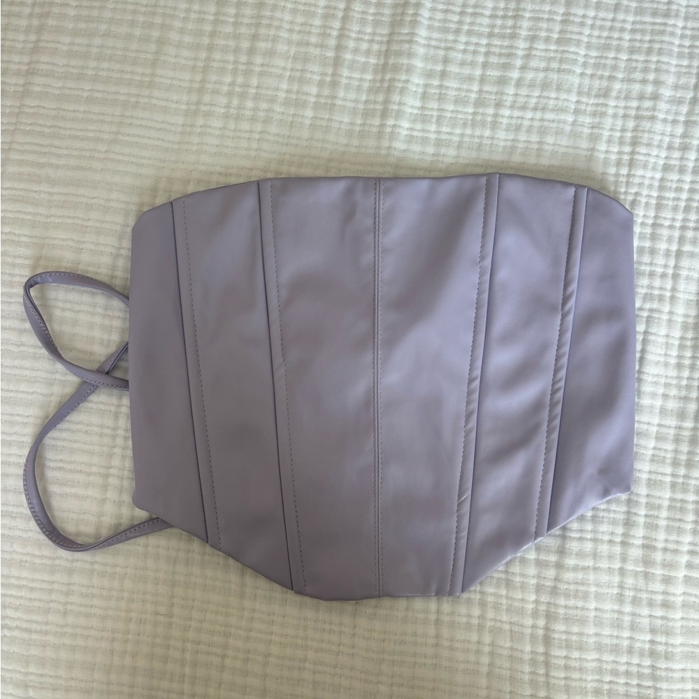 Purple pleather corset